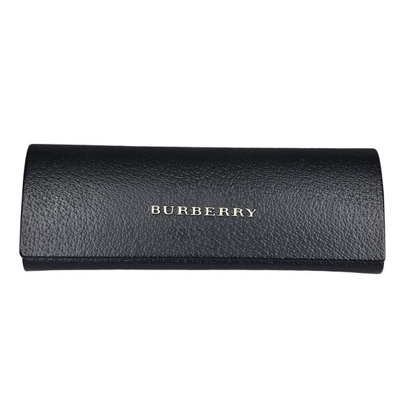 BURBERRY BLACK LEATHER EYEGLASS CASE WITH RAISED SILVER LETTER LOGO – HARD SHELL main image 6